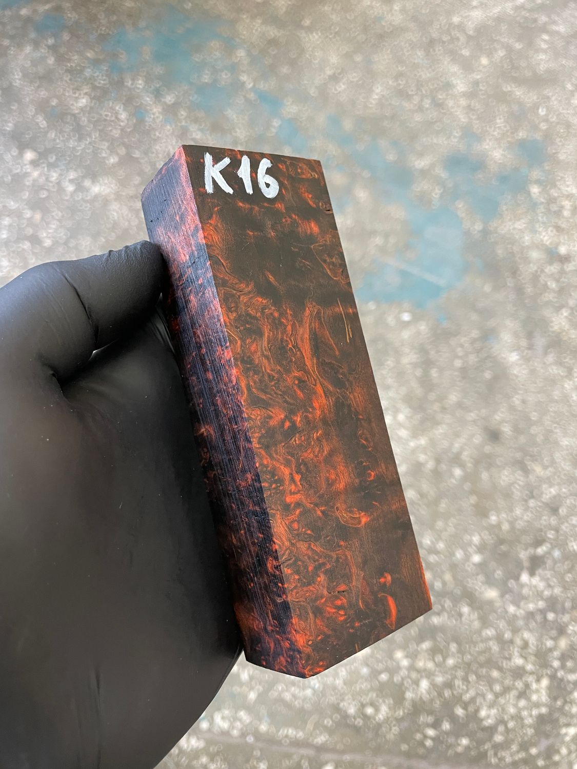 Karelian birch stabilized block for knifehandle K16