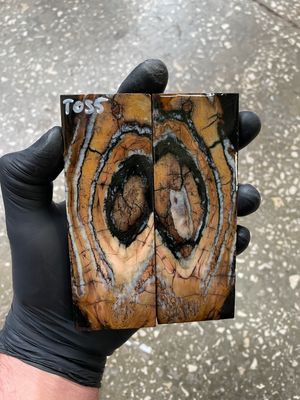 Mammoth tooth scales pair  stabilized for knifehandl 5.11-1.77-0.39 inch TOS5