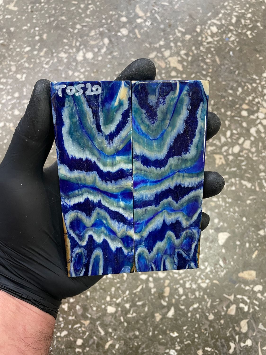 Mammoth tooth scales pair  stabilized for knifehandl 5.11-1.77-0.39 inch TOS20