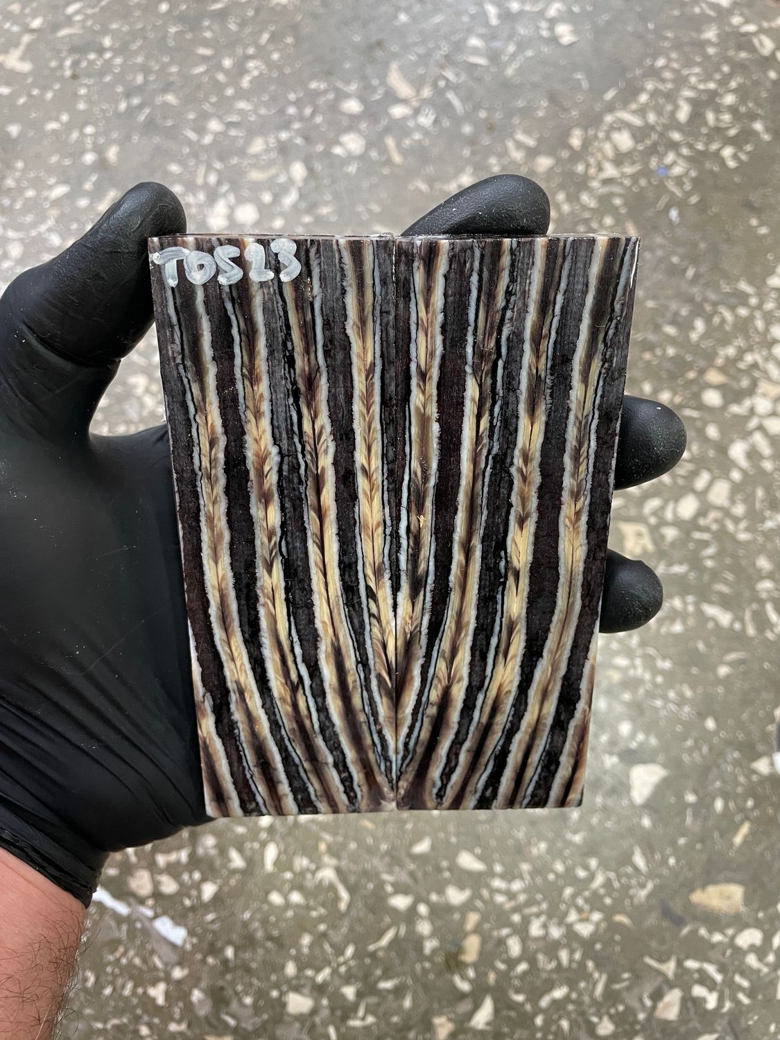 Mammoth tooth scales pair  stabilized for knifehandl 5.11-1.77-0.39 inch TOS23
