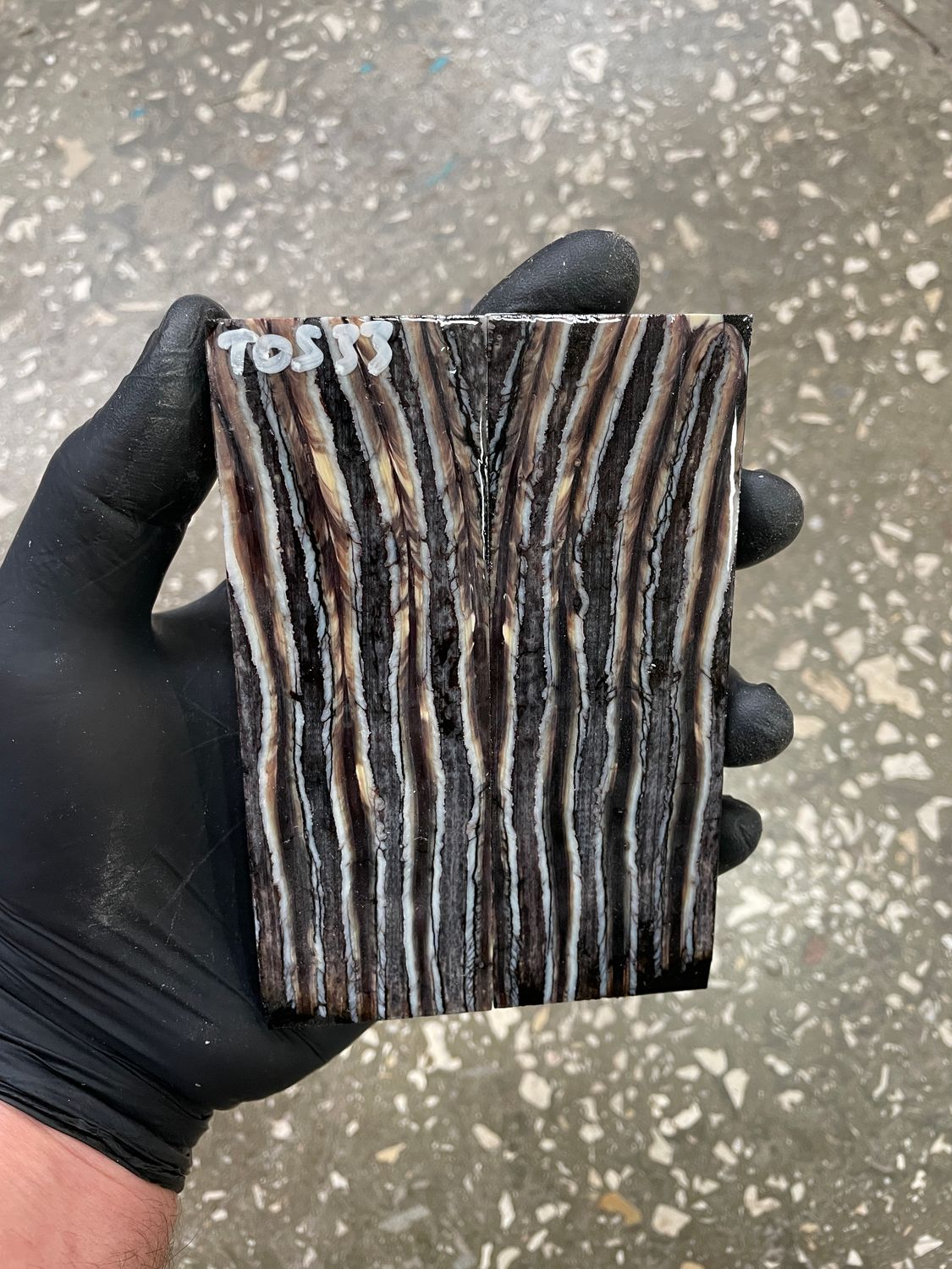 Mammoth tooth scales pair  stabilized for knifehandl 5.11-1.77-0.39 inch TOS33