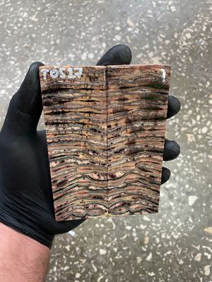 Mammoth tooth scales pair  stabilized for knifehandl 5.11-1.77-0.39 inch TOS27