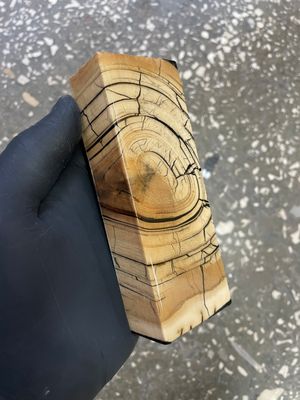 Mammoth tusk knife block stabilized for knifehandle and handmade 5.27-1.81-1.1 inch TUB15