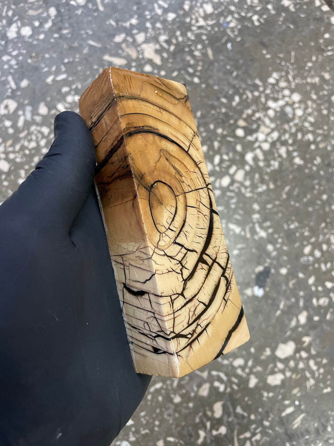 Mammoth tusk knife block stabilized for knifehandle and handmade 5.11-1.88-1.18 inch TUB16