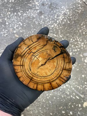 Mammoth tusk disk for knifehandle and handmade diameter 4.13 inch MTD6