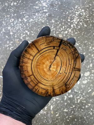 Mammoth tusk disk for knifehandle and handmade diameter 4.13 inch MTD4