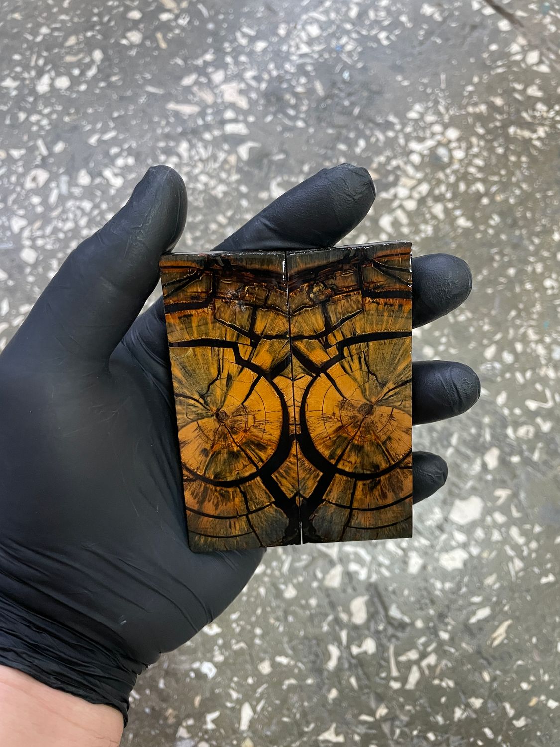 Mammoth tusk knife scales poket size 3.54-1.18-0.27 inch MTP26