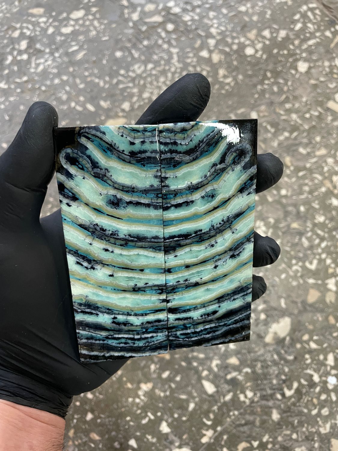 Mammoth tooth scales pair  stabilized for knifehandl 5.11-1.81-0.47 inch TOS67