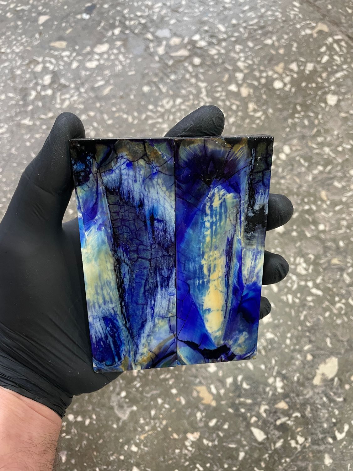 Mammoth tooth scales pair  stabilized for knifehandl 5.11-1.77-0.39 inch TOS56