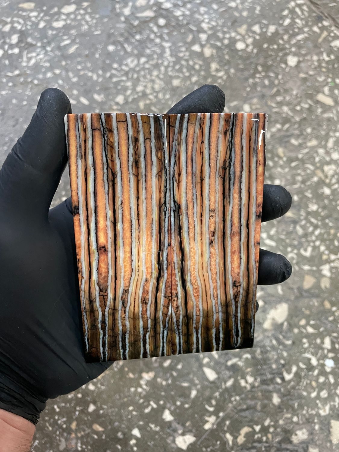 Mammoth tooth knife scales pair  stabilized for knifehandle 5.11-1.81-0.47 inch TOS70