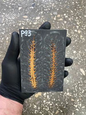 Pinecone in resin knife scales 5.19-1.73-0.43inch P93