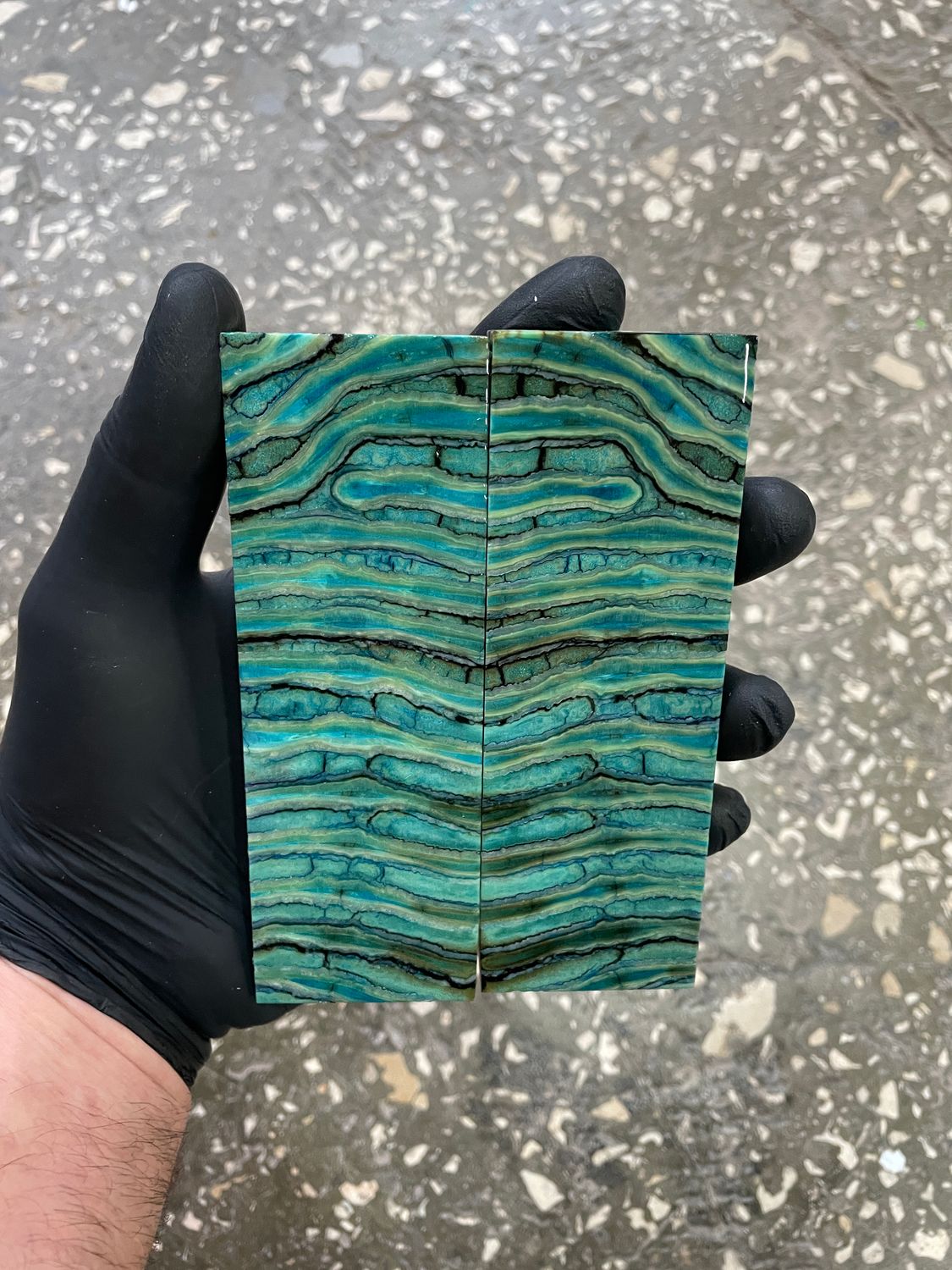 Mammoth tooth scales pair  stabilized for knifehandl 5.35-1.81-0.47 inch TOS65