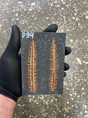 Pinecone in resin knife scales 5.19-1.73-0.43inch P94