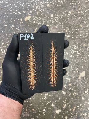 Pinecone in resin knife scales 5.19-1.73-0.43inch P102