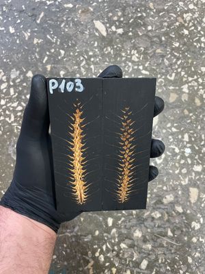 Pinecone in resin knife scales 5.19-1.73-0.43inch P103