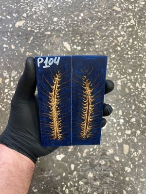 Pinecone in resin knife scales 5.19-1.73-0.43inch P104