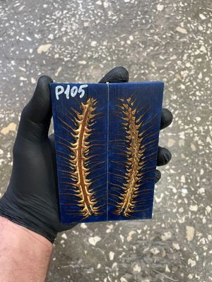 Pinecone in resin knife scales 5.19-1.73-0.43inch P105