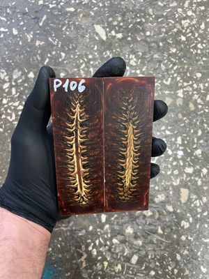 Pinecone in resin knife scales 5.19-1.73-0.43inch P106