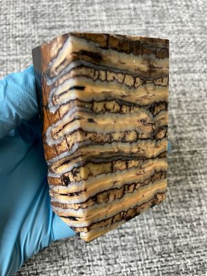 Mammoth tooth knife block stabilized for knifehandle and handmade 3.14-2.16-1.57 inch T672