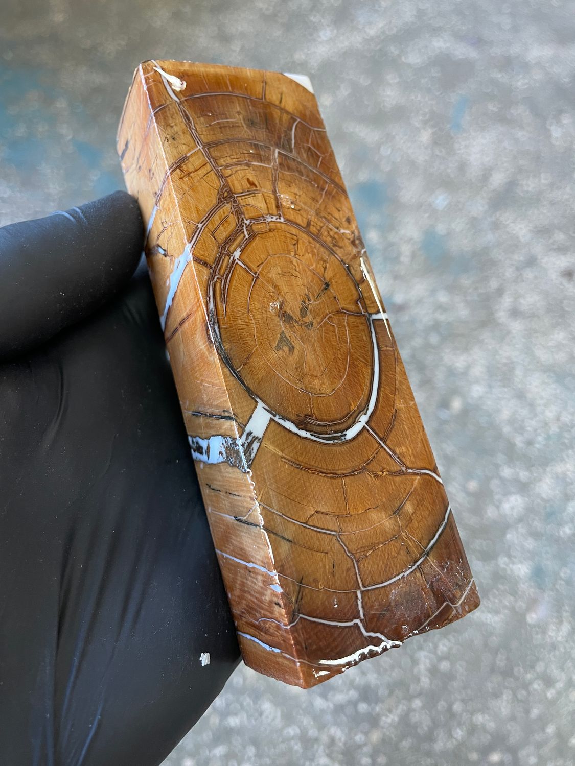 stabilized mammoth tusk block fossil material for knifemaking custom handle TUB9