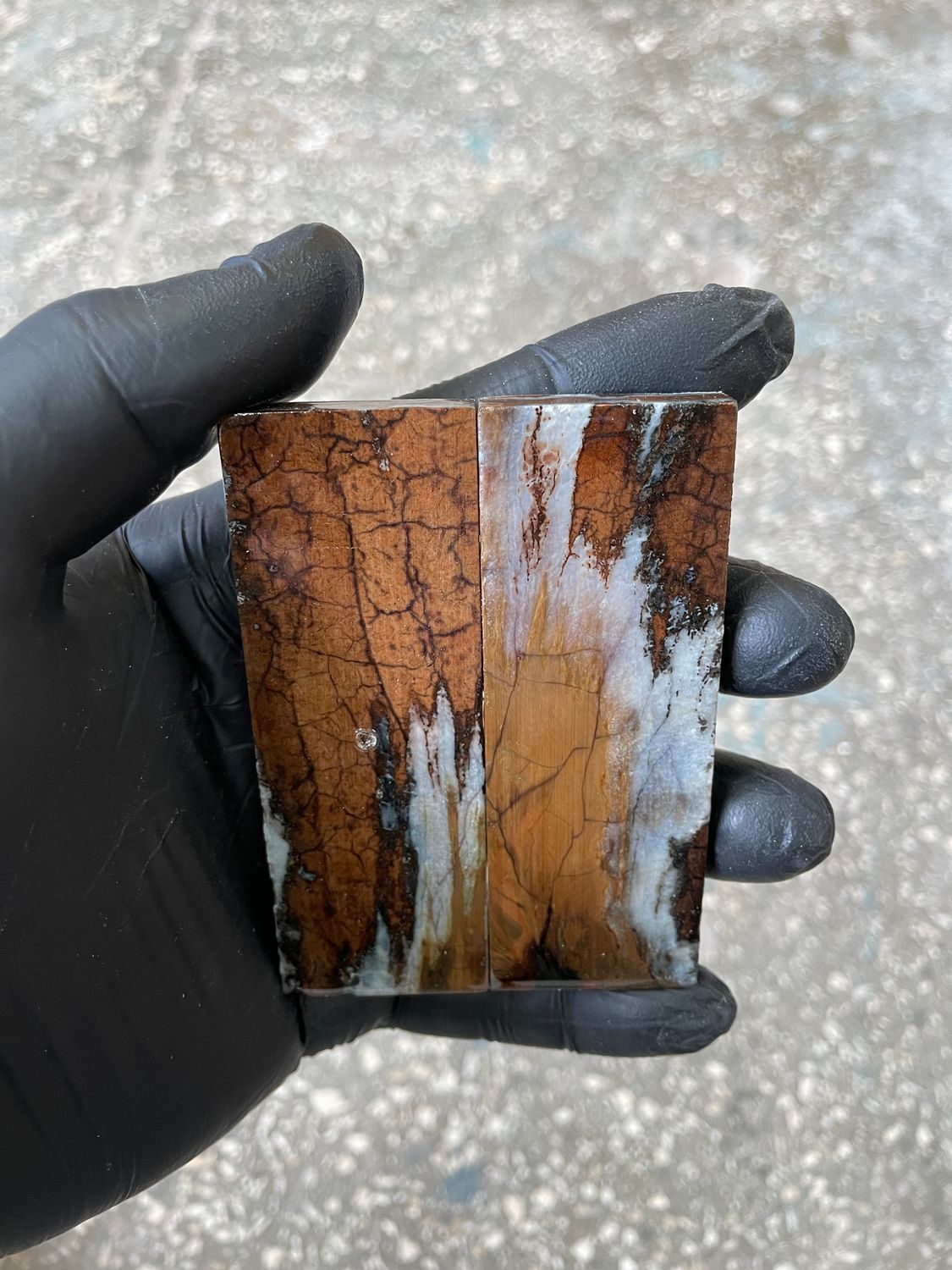 Stabilized mammoth tooth knife scales pair inch for pocket knife handle MTT46