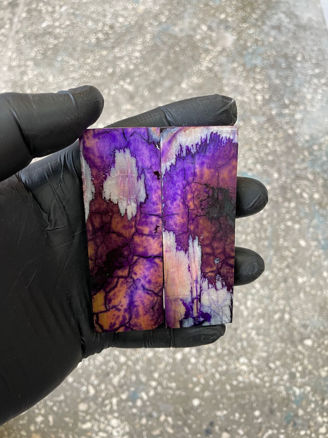 Stabilized mammoth tooth knife scales pair inch for pocket knife handle MTT50