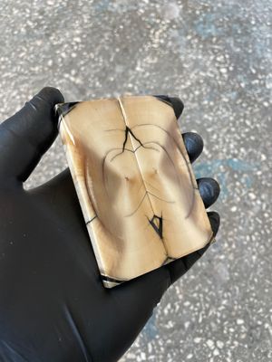 mammoth tusk scales for pocket knife handle stabilized ivory pair unique pattern