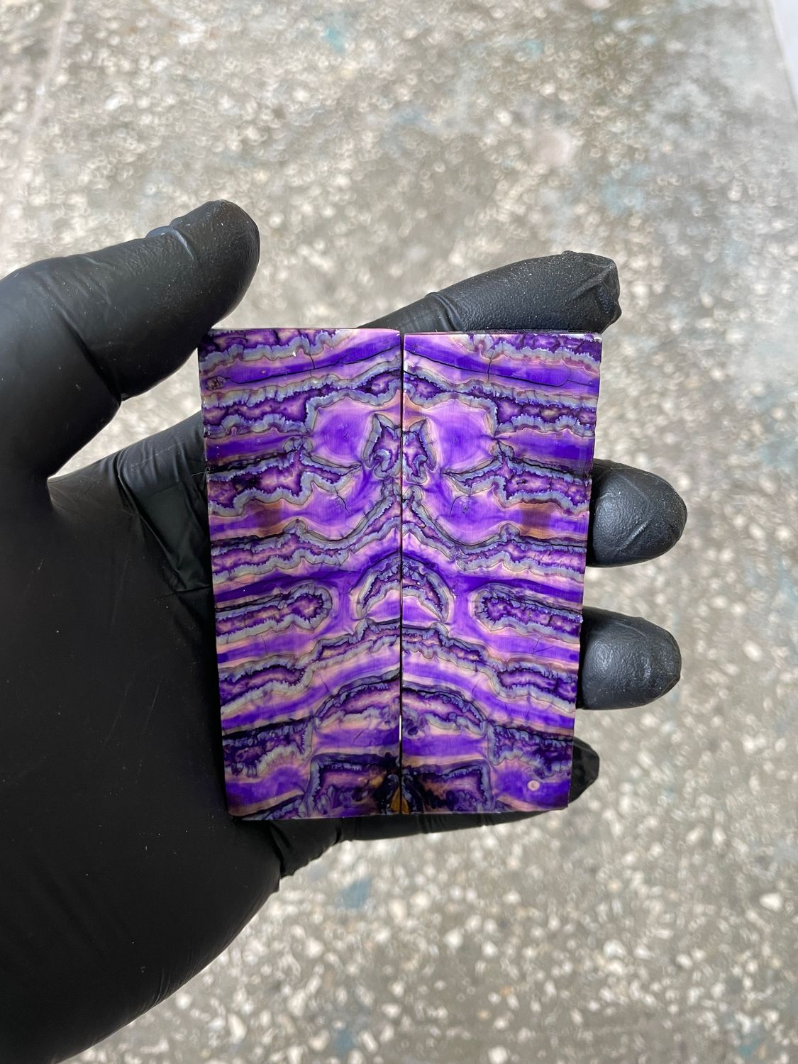 Stabilized mammoth tooth knife scales pair inch for pocket knife handle MTT42