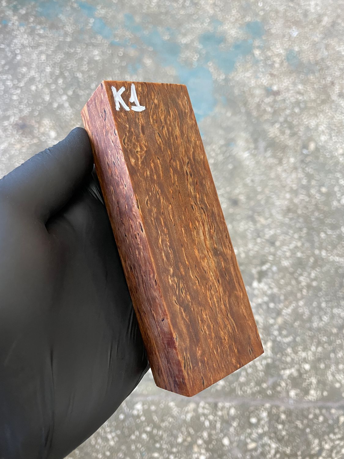 Karelian birch stabilized block for knife handle curly Masur birch wood blank K1