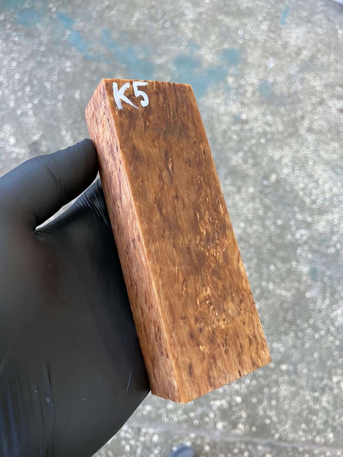 Karelian birch stabilized block for knife handle curly Masur birch wood blank K5