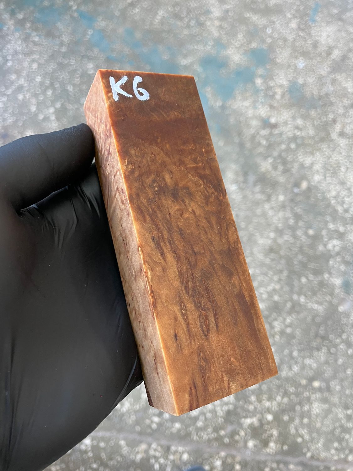 Karelian birch stabilized block for knife handle curly Masur birch wood blank K6