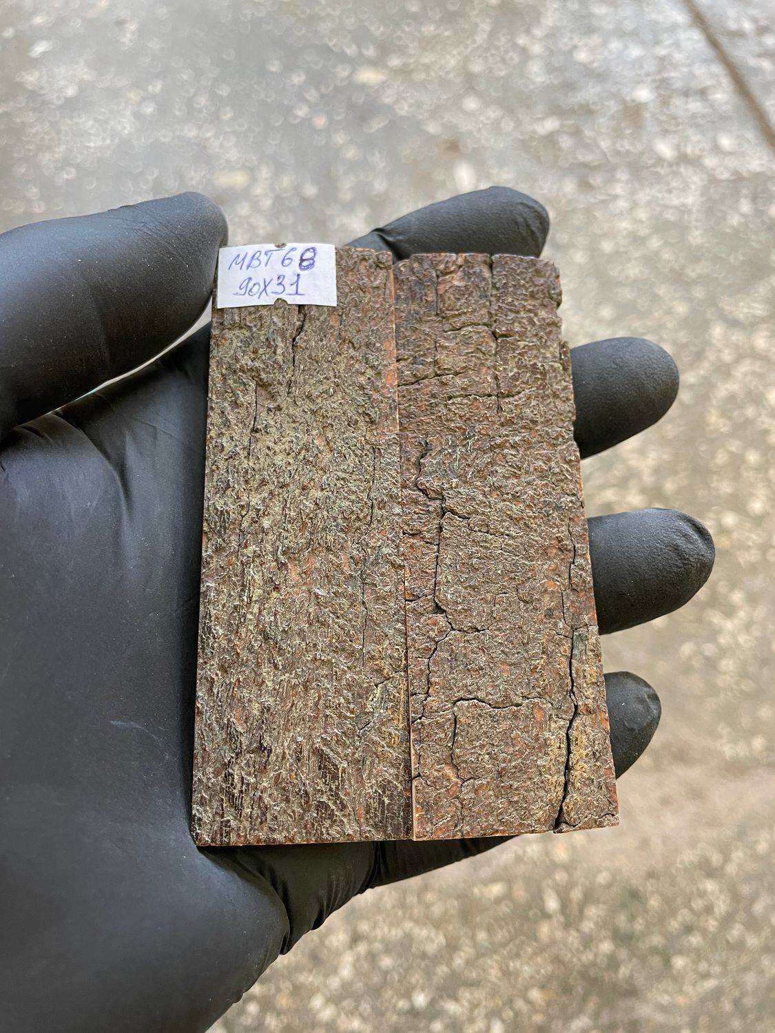 mammoth bark scales pair for knife handle MBT68