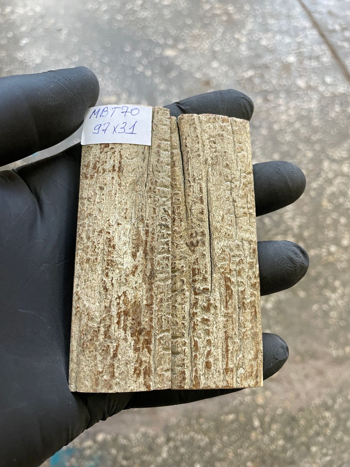 mammoth bark scales pair for knife handle MBT70