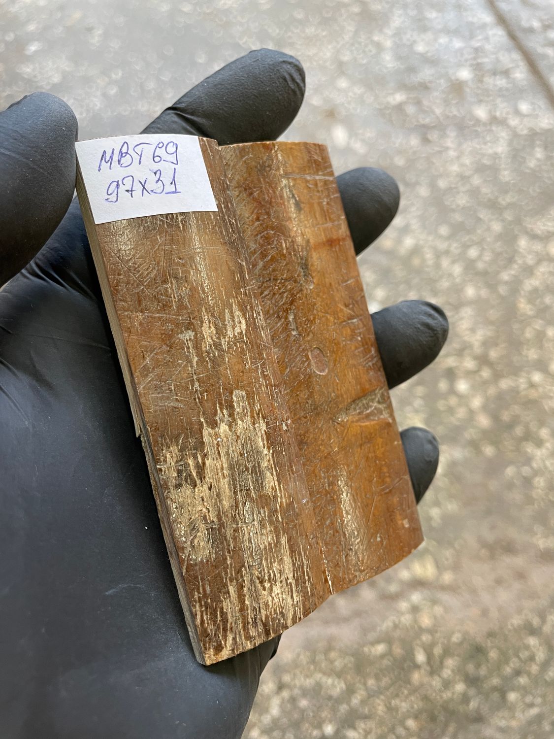 mammoth bark scales pair for knife handle MBT69