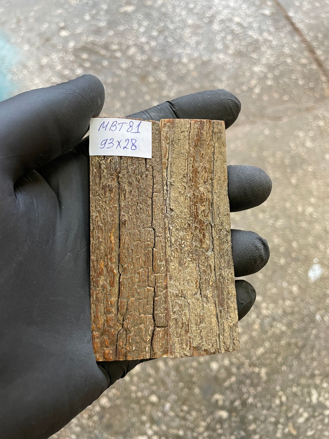mammoth bark scales pair for knife handle MBT81