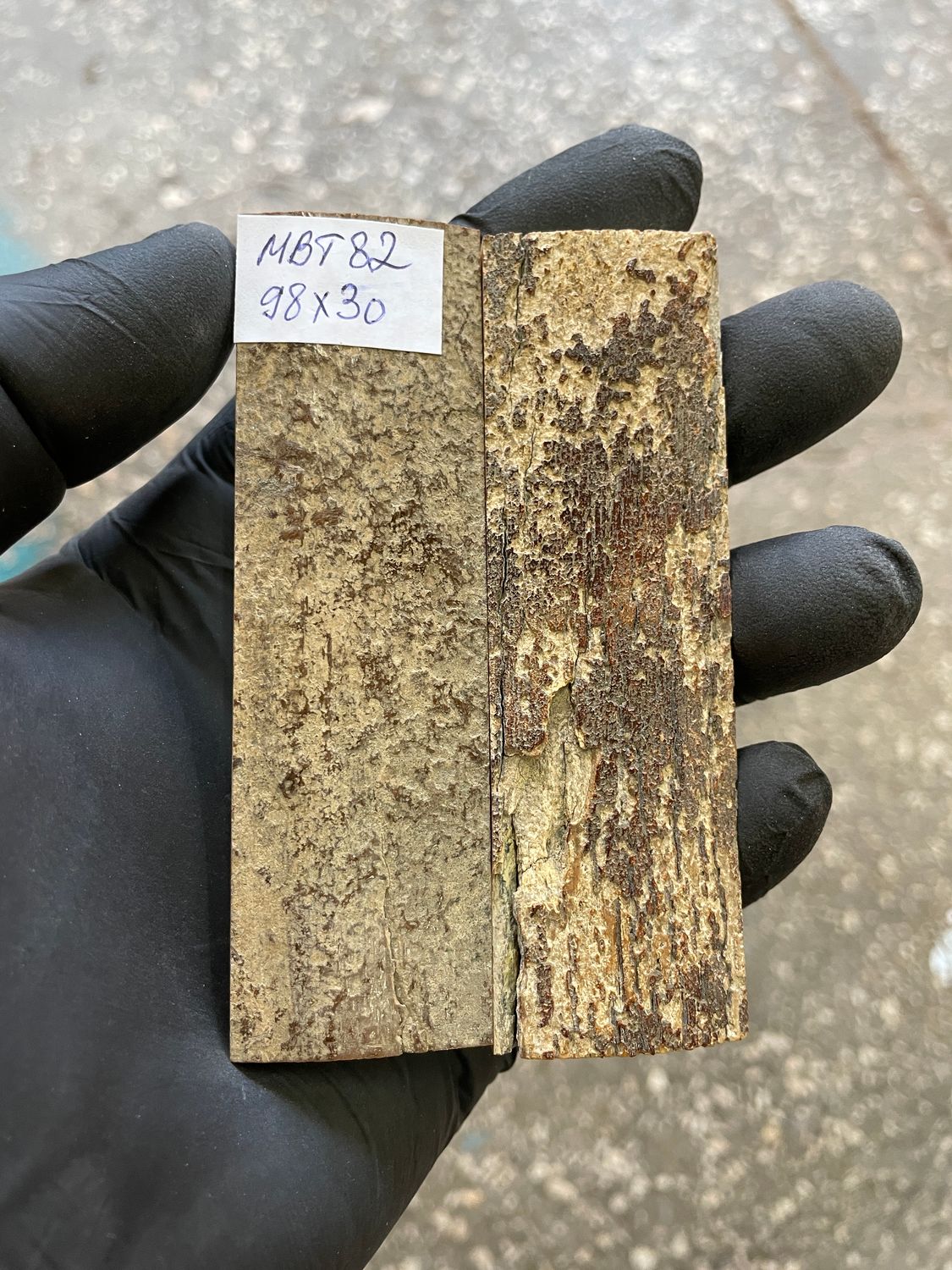 mammoth bark scales pair for knife handle MBT82