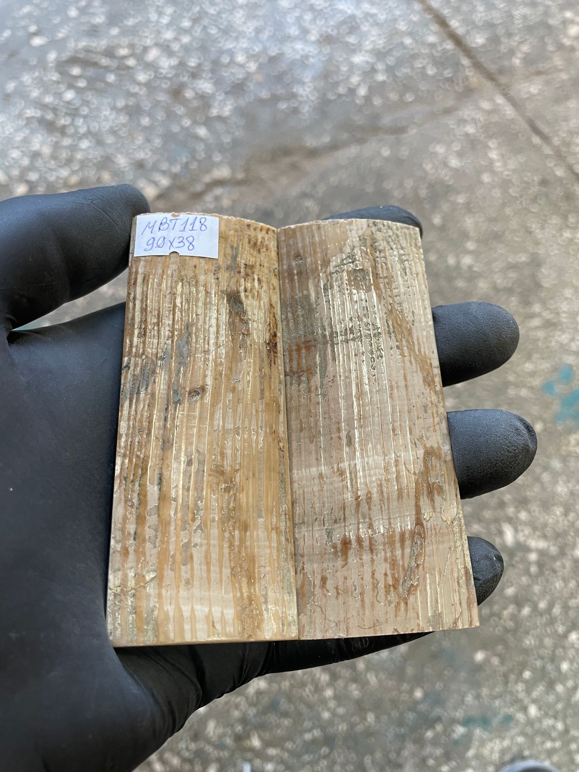 mammoth bark scales pair for knife handle MBT118