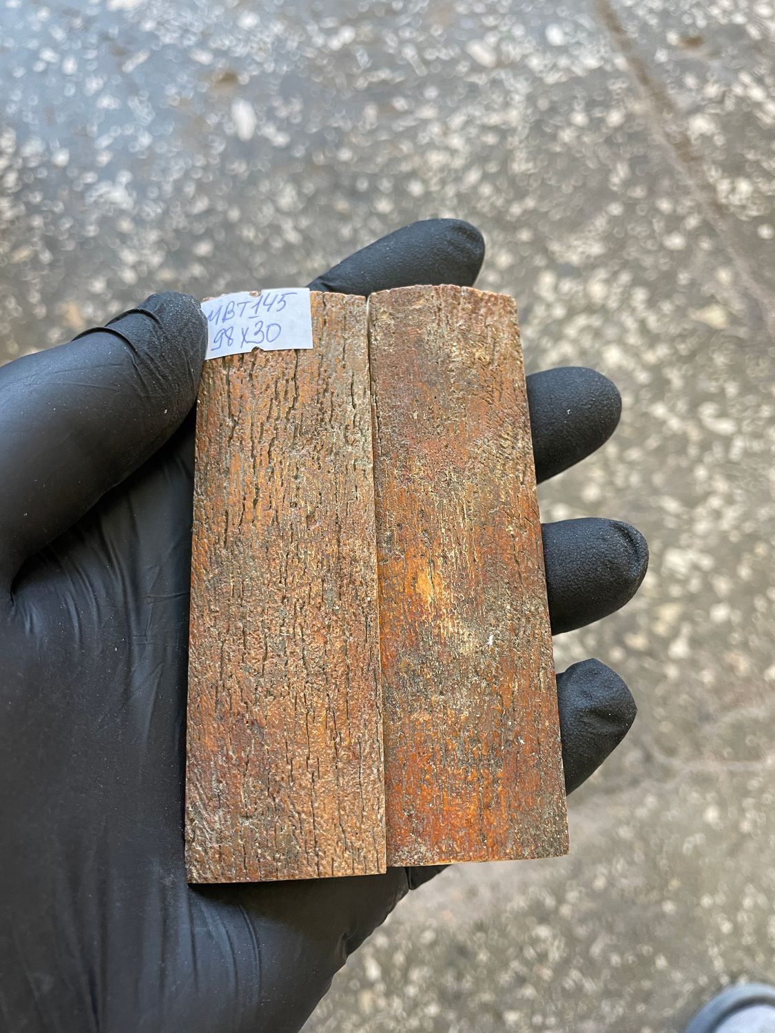 mammoth bark scales pair for knife handle MBT145