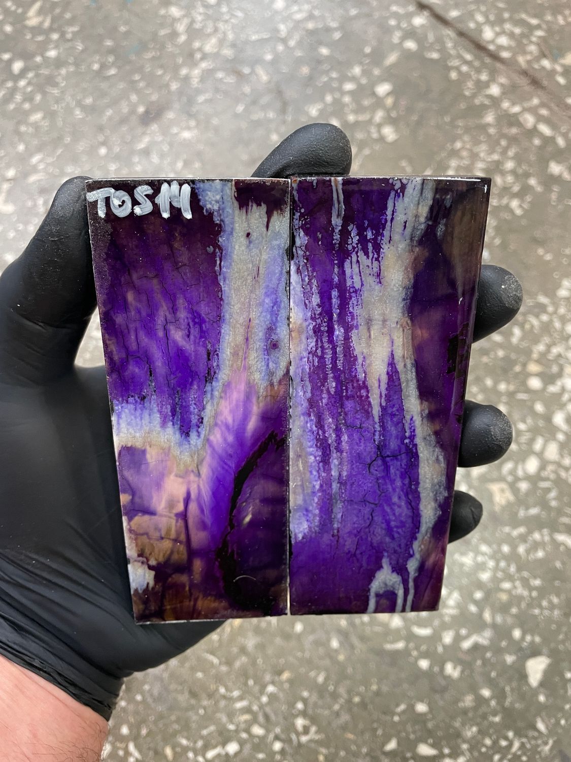 mammoth tooth stabilized knife handle scales pair TOS14