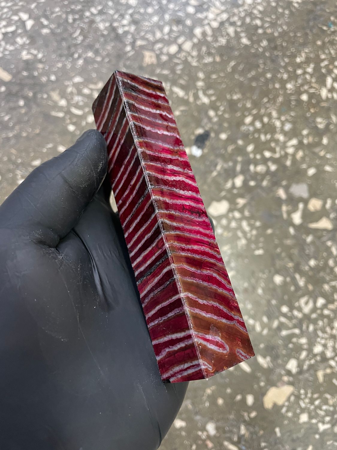 Stabilized mammoth tooth pen blank with unique fossil pattern – premium material for pen turning PB1