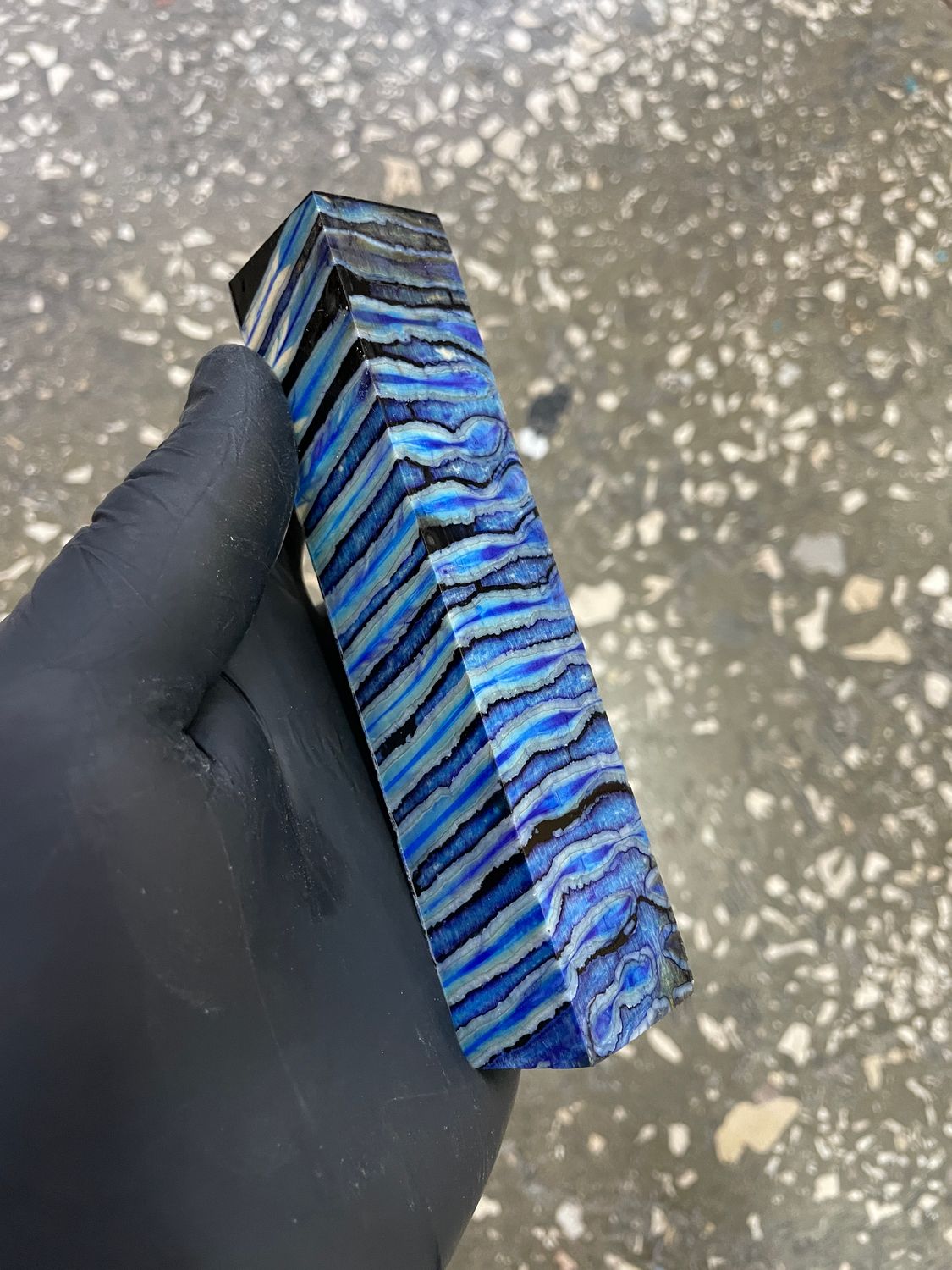 Stabilized mammoth tooth pen blank with unique fossil pattern – premium material for pen turning PB3