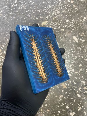 stabilized pinecone in resin knife scales unique pattern custom knifemaking material