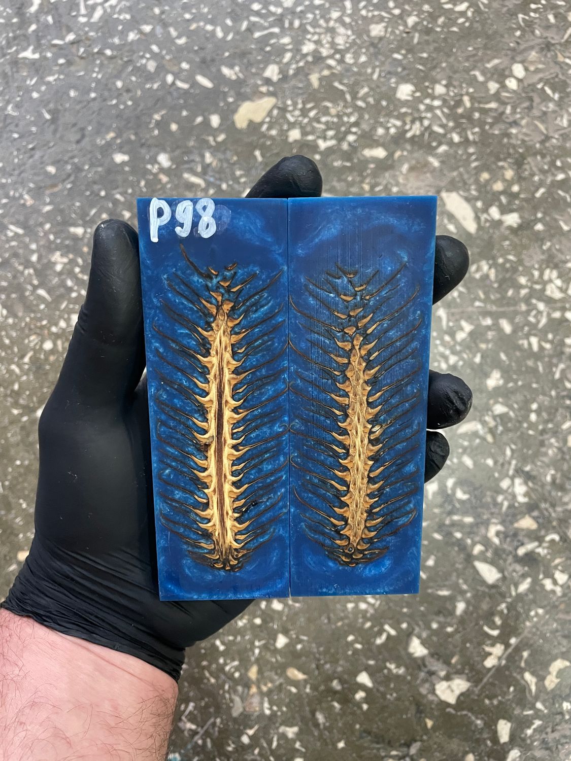 pinecone resin knife scales pair handle material P98