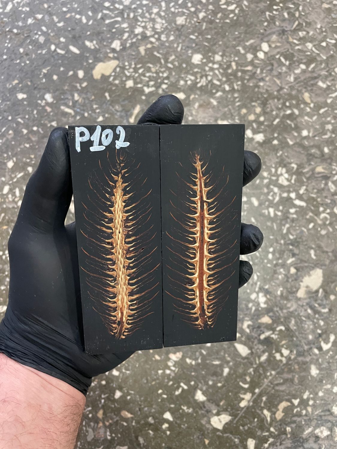 pinecone resin knife scales pair handle material P102