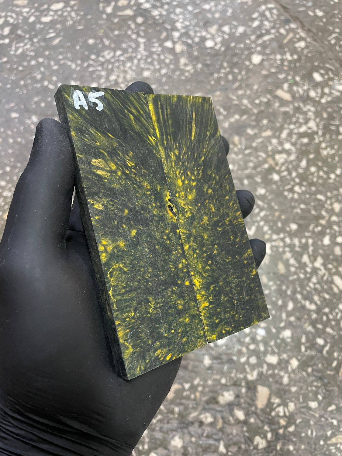 Maple burl stabilized wood scales for knife making – unique figured wood pair ready for shaping