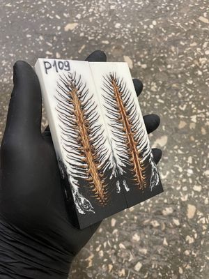 stabilized pinecone in resin knife scales unique pattern custom knifemaking material