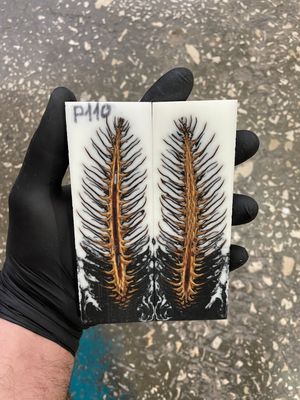 Pinecone in resin scales for knifehandle 5.19-1.73-0.43inch P110