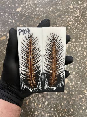 Pinecone in resin knife scales 5.19-1.73-0.43inch P107