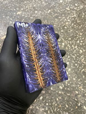 stabilized pinecone in resin knife scales unique pattern custom knifemaking material