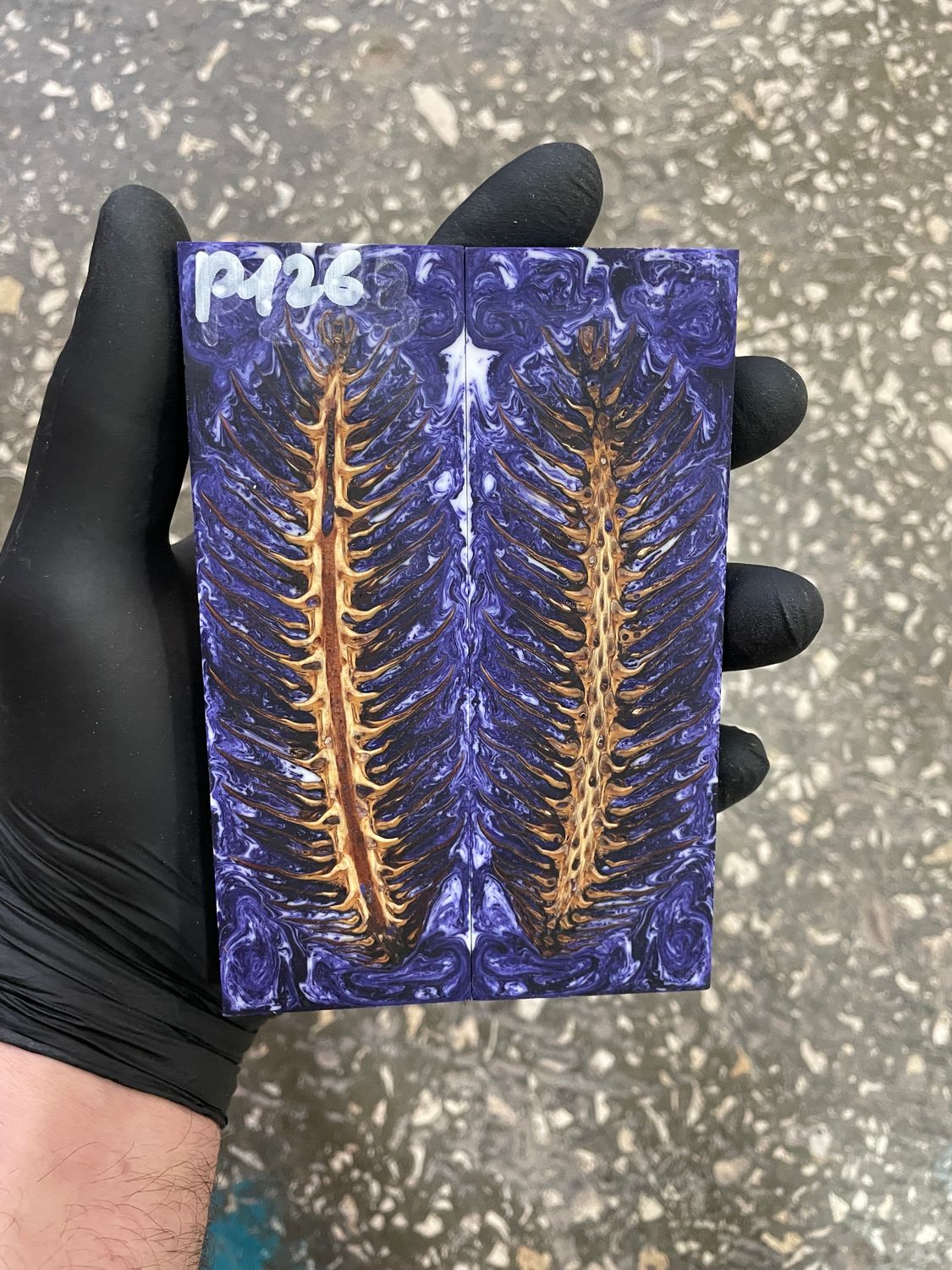 Pinecone in resin scales for knifehandle 5.19-1.73-0.43inch P126